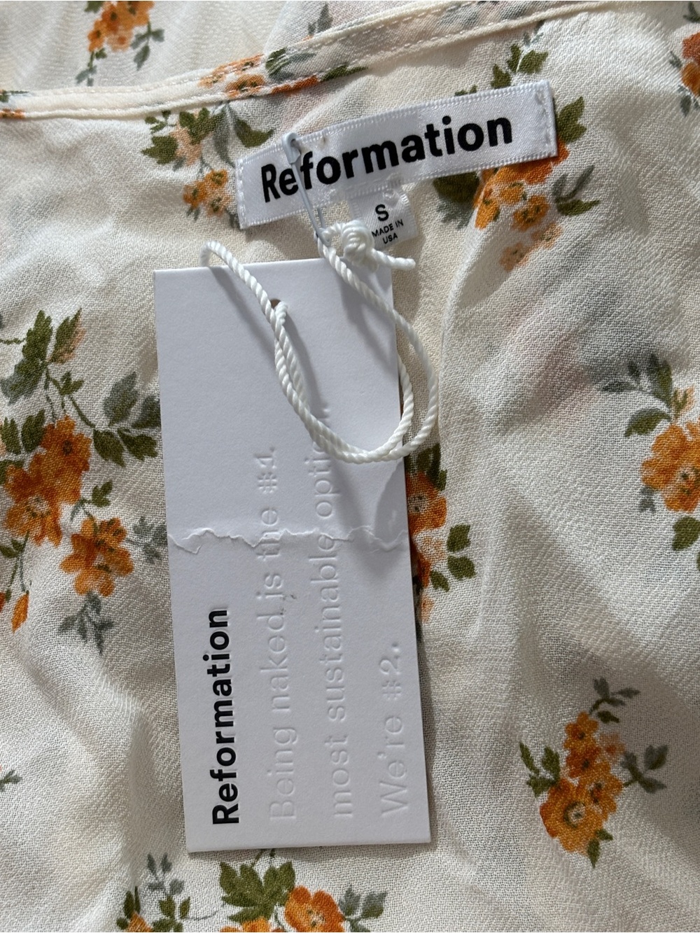 NWT Reformation Lisola Maxi Floral Dress in Sz S Nicola Cream - Picture 7 of 16